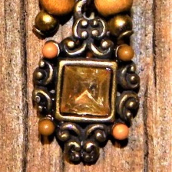 <3 $6 - $12 Orange & Gold Dangle Earrings <3 - Picture 2 of 5